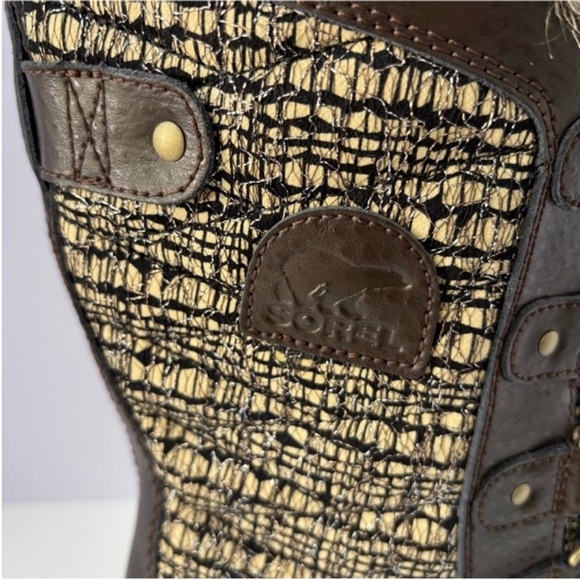 Sorel Tofino II Winter Boots Snow Shoes Leather Brown Black Red Womens Size 8.5 - Picture 9 of 14